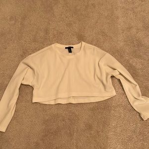 Forever 21 long sleeve white crop top